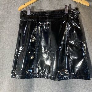 Black Vinyl Skirt